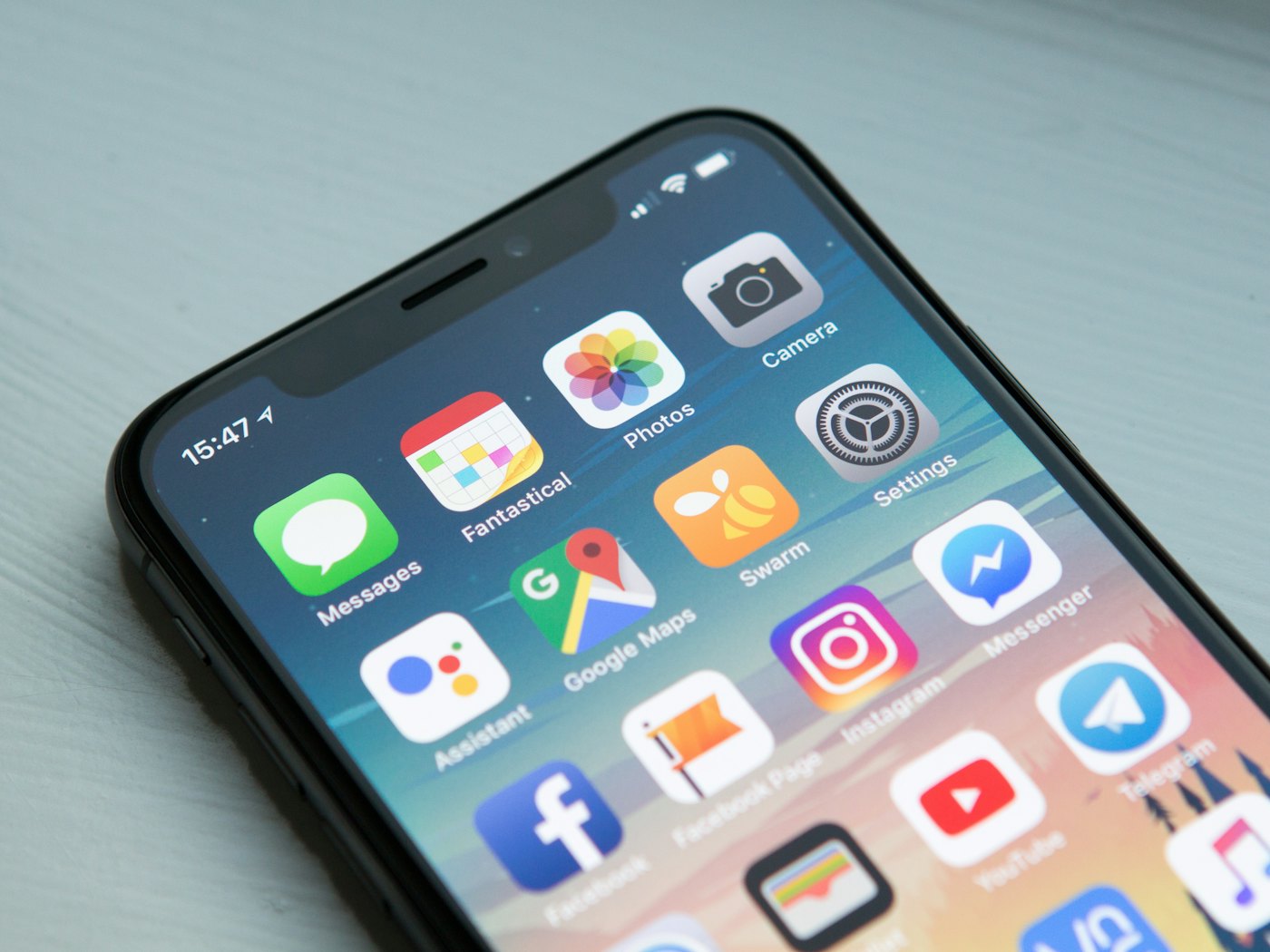 Smartphone showing messaging apps